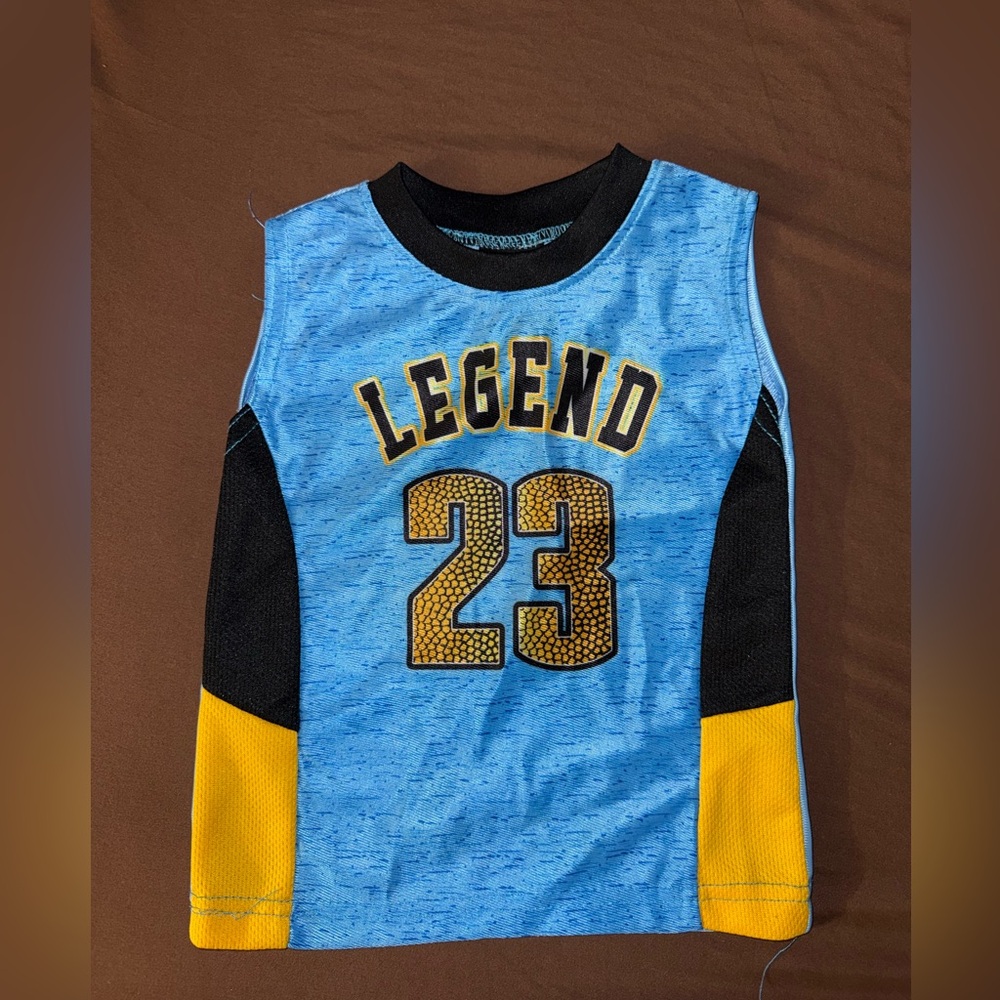 Mad Game Toddler Basketball Jersey Tank Top‎ Blue Black Size 24M